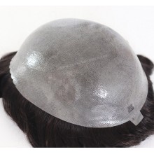 India Human Hair 0.1-0.12mm Thickness PU Second Skin Men Toupee for Hair Loss--KSKIN