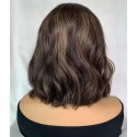 Mixed Highlights Short Wave Human Hair 13x4 Lace Front Wig--EM22