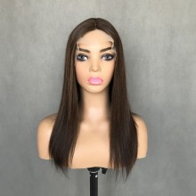 8"x8" Chinese Cuticle Remy Hair Mono With Open Weft Lace Front Women Topper--TP19