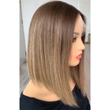 Ombre Highlight Straight Bob European Human Hair invisible HD Lace Wig--YN16