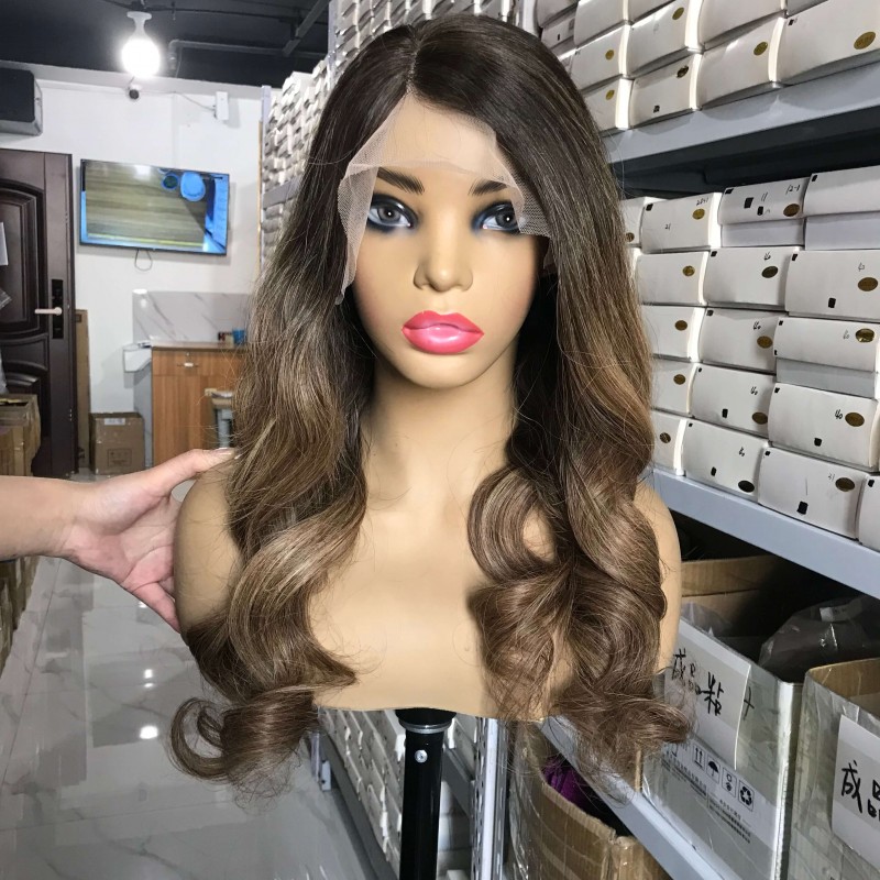 Brown Brunette wigs for white women