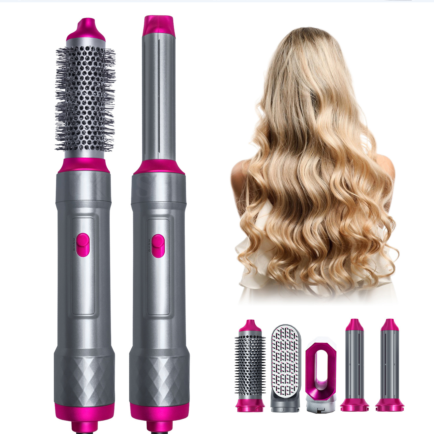 Electric Blow Dryer Comb Hair Curling Iron Kit 4